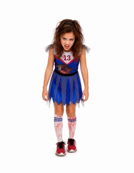 Déguisement de Pom-Pom Girl Zombie 8/10 Ans Neuf | Costumes pour Enfants Le Roi du Carnaval